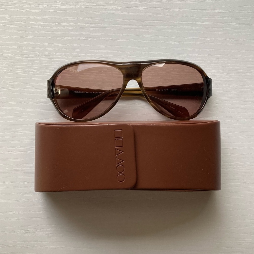 Oliver Peoples Twenty Years Malloy Sunglasses in Brown